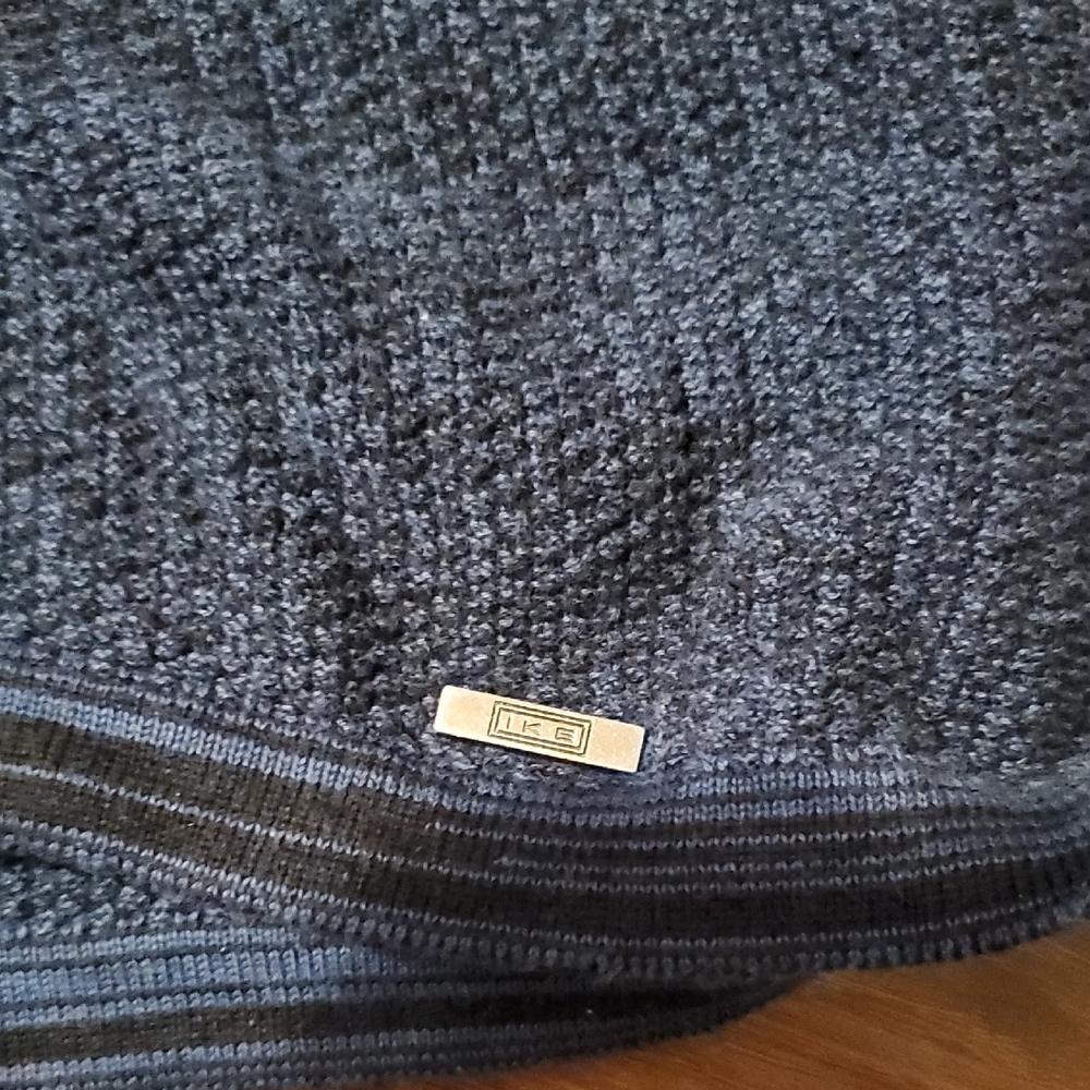 Ike Behar Navy Textured Waffle Knit Sweater - Picture 3 of 8
